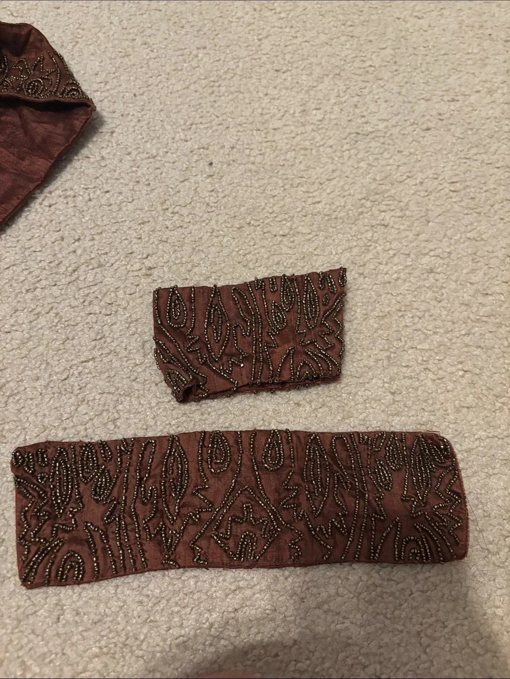 Mary Fadden Embellished Detachable Collar in Rust Brown